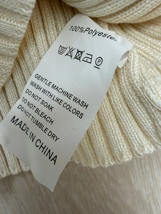 Cream Ribbed Tank with Gold Chain Accent - Picture 3 of 6